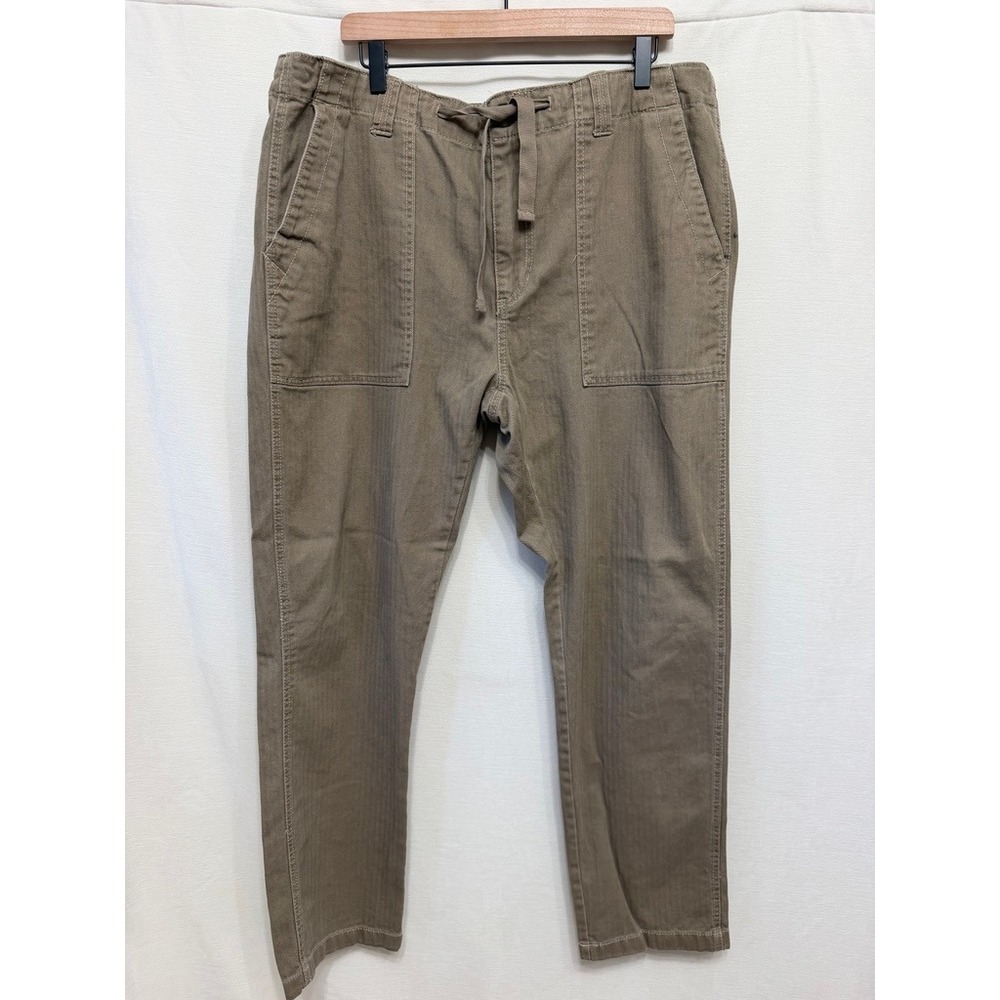UNIONBAY Wren Herringbone Surplus Utility Pants Mens 38 Khaki Drawstring